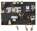 SHGJ&SOFT Peg Board Wall Organizer Panels, 50pcs - Includes 6 Black Pegboards & Accessories, Plastic Pegboard for Home，Office
