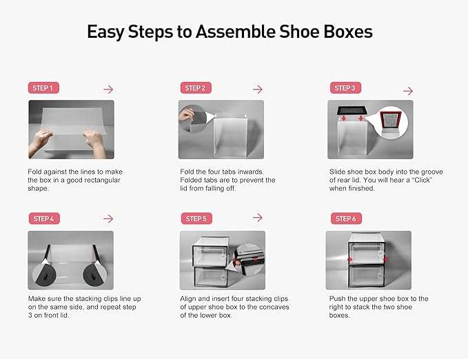 Kuject X-Large Shoe Storage Boxes Organizers Clear Plastic Stackable 12 Pack, Shoe Rack & Holder Substitute, Sneaker Containe