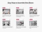Kuject X-Large Shoe Storage Boxes Organizers Clear Plastic Stackable 12 Pack, Shoe Rack & Holder Substitute, Sneaker Containe