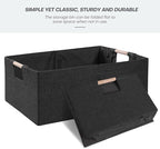 ANMINY 2PCS Storage Baskets for Organizing Collapsible Fabric Storage Bins Boxes with Wood Handles Closet Shelves Cube Organi