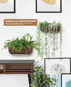 AceList Wall Hanging Basket, Boho Style Hand-Woven Hanging Storage Baskets - Set of 2, Ideal for Boho Room Decor, Kitchen, Ga