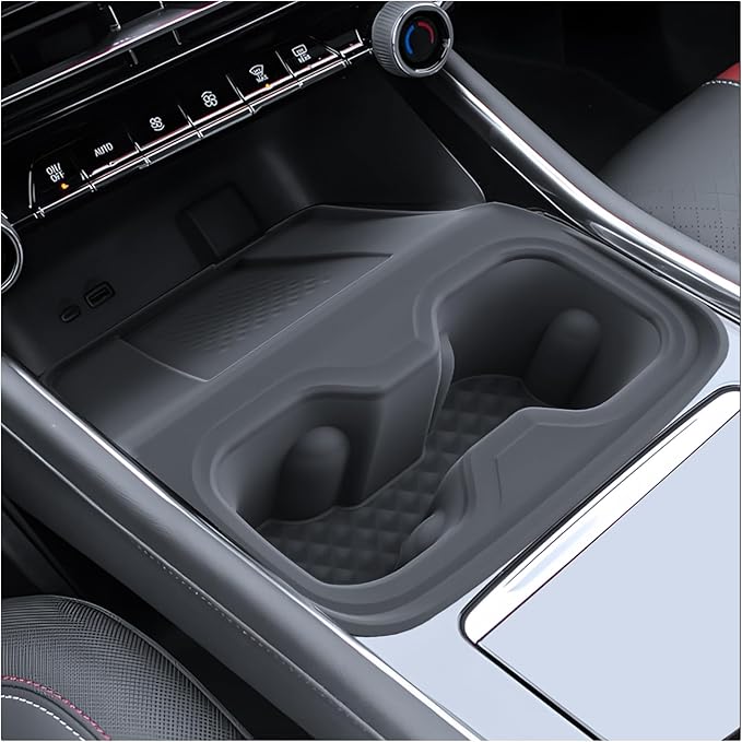 for 2-in-1 Cup Holder Insert&Wireless Charging Mat TPE Materials Compatible with 2024-2026 Chevy Traverse