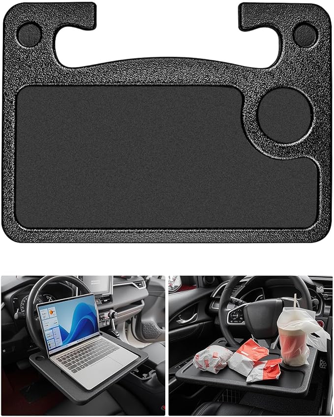 2 in 1 Automotive Car Steering Wheel Tray for Ford F150 F250 F350 Transit Ranger Bronco Explorer Fusion Mustang Truck Accessories 2004-2025,for Laptop, Tablet, iPad Or Notebook Car Travel Table