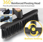 Ice Scrapers for Car Windshield,32“Snow Brush for Car with Ice Scraper, Retractable Handle and 360° Rotating Brush Head, Winter Car Accessories for Cars, Trucks and SUVs-Yellow