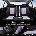Coverado Universal Seat Covers Full Set, 5 Seats Universal Seat Covers for Cars, Waterproof Nappa Leather Car Seat Covers wit