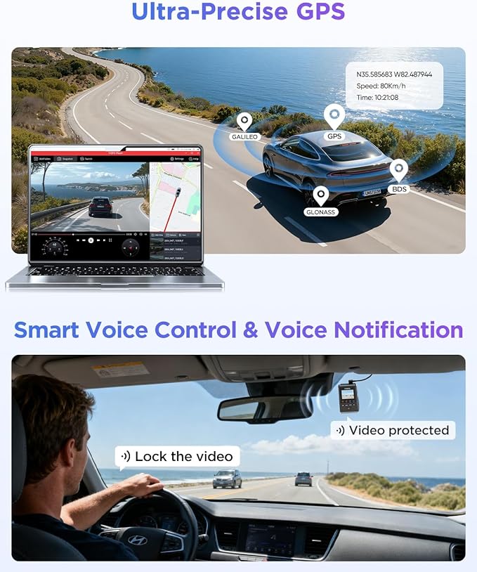 VIOFO A119M Pro 4K HDR MINI Dash Cam, STARVIS 2 IMX678 Sensor, Front Dash Camera for Cars, Wi-Fi 6, Quad-Mode GPS, Voice Cont
