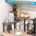 JayRex Countertop Organizer Organization, 3 Tier Moveable Corner Shelf Organizer for Kitchen, Bathroom, Spice Rack, Coffee Ar