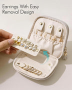 VLANDO Travel Jewelry Case,2-Layer Jewelry Organizer for Travel,Mothers Day Mom Gifts,Multi-Compartment Jewelry Storage for R