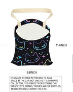 Car Garbage Can, Car Trash Bag, Car Garbage Bag, Hanging Car Trash Can for Car Accessories, Vehicle, Travelling, Camping, Cute Car Back Seat Organizer, Cute Neon Cats