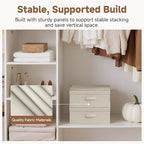 StorageWorks Closet Storage Bin with Lids, Decorative Storage Boxes with Handle, Fabric Storage Bins for Clothes, 15" x11¼x 6