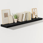 Fun Memories 55 Inch Floating Shelves for Wall, Fireplace Mantel Shelf with Invisible Heavy Duty Bracket, 8 Inch Deep Storage