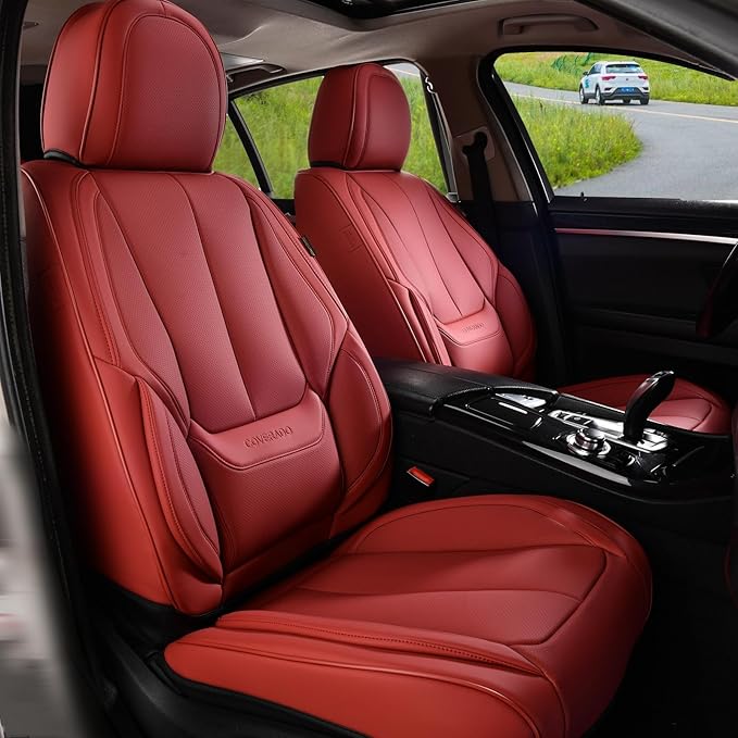 Coverado Car Seat Covers Full Set, Seat Covers for Cars, Red Car Seat Covers Front Seats and Back Car Seat Protector Waterpro