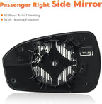 Passenger Right Side Power Heated Mirror Glass Fits for Ford Fusion 2013 2014 2015 2016 2017 2018 2019 2020 Replacement for DS7Z17K707B DS7Z-17K707-B