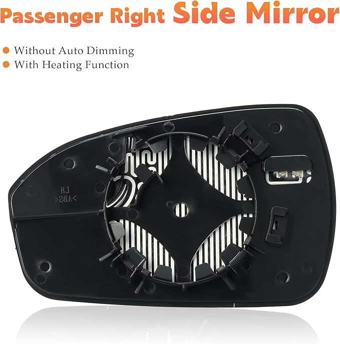 Passenger Right Side Power Heated Mirror Glass Fits for Ford Fusion 2013 2014 2015 2016 2017 2018 2019 2020 Replacement for DS7Z17K707B DS7Z-17K707-B