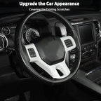 Hoolcar Interior Steering Wheel Cover ABS Trim for 2010-2017 Dodge RAM 1500 Accessories, White