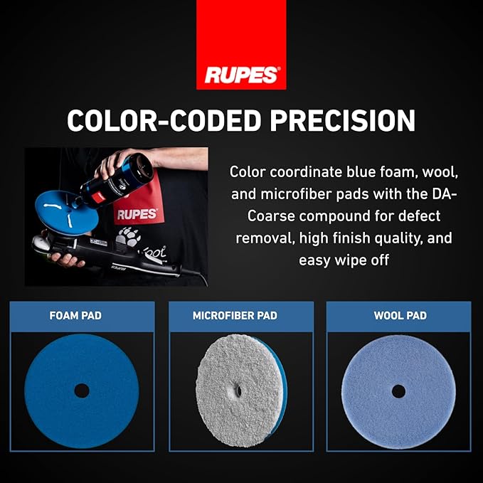 RUPES 9.DACOARSE250 Pack of 12 Blue 250 ml D-A Coarse High Performance Cut Polishing Compounds for Car Detailing & Removing Scratches | Removes Swirl Marks | Moderate to Severe Defect Removal