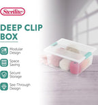 Sterilite 4-Pack Clip Box, Stackable Clear Plastic Bins with Latching Lids, Deep - Writing, Arts or Crafts Supplies Storage C