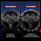 SuperKaKa Black Steering Wheel Cover 2026, Auto Cute Girly Diamond Bling Comfort Leather Car Interior Accessories Protector S