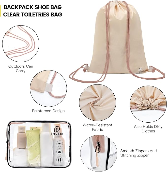 PFEYRPK Lightweight Compression Packing Cubes for Suitcases, Compressible Expandable Travel Packing Organizer with Clear Toil