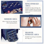 AKOZLIN Extra Large 6-Tier Jewelry Box Organizer Functional Huge, 5 Drawers Leather Jewelry Storage Case for Women Girls Ring