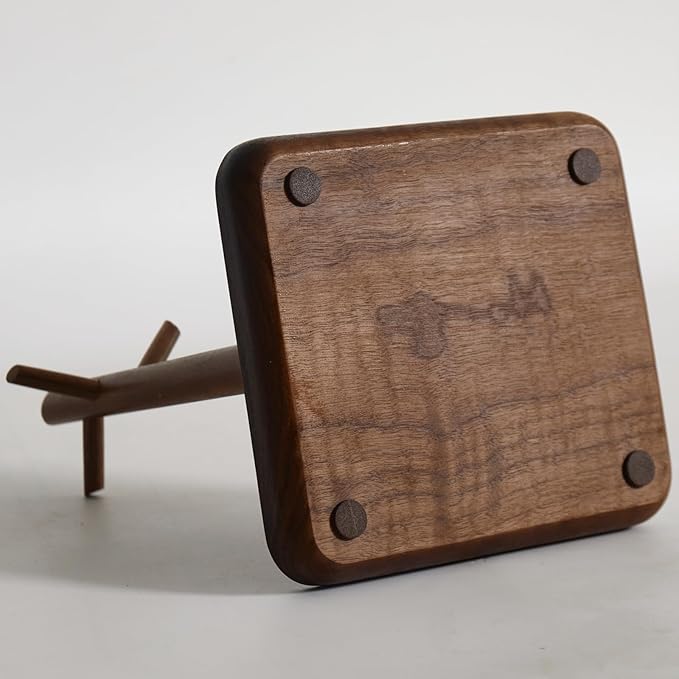 Black Walnut Solid Wood Key Dish Bowl for Entryway Table Square Tray With 3 Hooks, Open Storage for Keys, Wallet, Jewelry (Wa