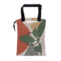 Car Garbage Bag Vintage Ink Floral and Geometric Drawstring Car Trash Bag Hanging for Back Seat with Adjustable Buckle Canvas Vehicle Trash Can Easy-to-Install
