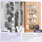 SWTYMIKI Over Door Hat Organizer - 5 Tier Wall Mounted Hat Rack with 4 Adjustable Metal Basket and 3 Hooks, Hanging Baseball 