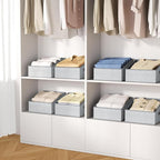 DIMJ Closet Storage Bins - Fabric Storage Baskets for Shelves, Collapsible Closet Organizers and Storage with Handles, Trapez