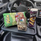 JUSTTOP Car Steering Wheel Desk for Laptop,Multipurpose Travel Car Accessories, Car Seat Stand Trays for Eating, Steering Wheel Under Table Console(Gray)