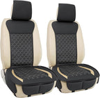 Elantrip 2PCs Front Car Seat Covers Leather Car Seat Protector Universal fit for Most Cars SUVs and Trucks Water Proof Seat P