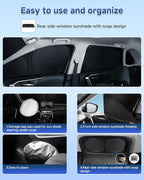 8PCS Window Shades for Honda CRV(2017-2022) Accessories – Full Coverage Sun Shade for Side Windows, Rear Triangular & Windshield – UV Protection & Privacy for Camping, Napping, Relaxing