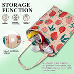 Car Trash Can, Cute Hanging Organizer and Storage Bag, Trash Bin for Vehicle, Travelling, Camping - Pink Strawberry