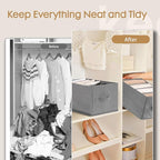 Criusia 6 Pack Large Clothes Organizer, Wardrobe Closet Organizer and Storage with Handles, Foldable Fabric Closet Organizers