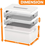 Citylife 3-Tier Medicine Cabinet Organizer,Medicine Cabinet First Aid Kit with Handle,Portable Multi-Purpose Storage Box Suit