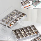 YUFONG Jewelry Organizer with 5 Drawers Clear Acrylic Earring Display Case Velvet Jewelry Storage Box Display Holder for Earr