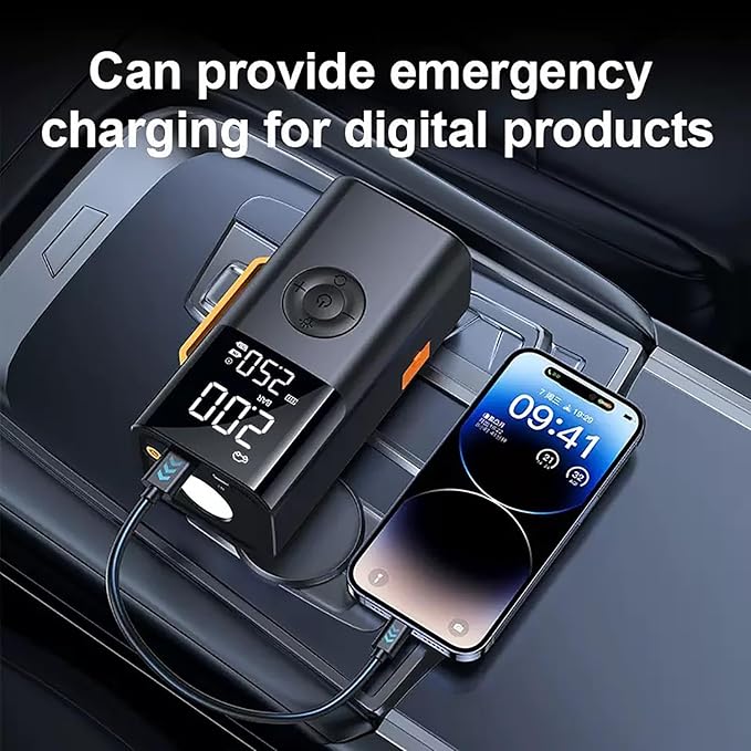 10000A Car Battery Jump Starter(for All Gas or up to 12L Diesel) Powerful Car Jump Starter with Dual USB Quick Charge and DC