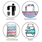 Cute Hanging Car Trash Garbage Bag 100% Leakproof Waterproof Multipurpose for Car Back Front Seat Console with Hanging Strap (Colorful Ripple)
