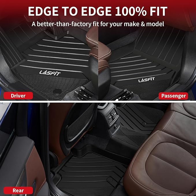 LASFIT Floor Mats Fit for BMW X2 2018-2023/ BMW X1 2016-2022 M35i, sDrive28i, xDrive28i, Custom Fit TPE All Weather Waterproof Floor Liners Front & Rear Rows Car Liners, Black