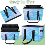 Reusable Grocery Bags Heavy Duty Shopping Bags Foldable Large Tote Bags with Long Handles & Hard Bottom