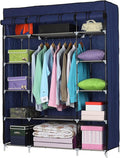67" Portable Closet Storage Organizer Wardrobe Clothes Rack,Covered Garment Rack,Steel Tube Clothes Storage Organizer,Freesta