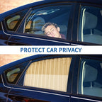 ZATOOTO Car Side Window Sun Shade - 2 Pcs Beige Magnetic Privacy Sunshades - Curtain Keeps Cooler Screen for Baby Sleeping