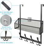 Kaiferty Over The Door Hooks Organizer, Coat Rack Over The Door Storage Hanger Towel Rack, Back of Door Storage Organizer for