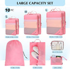 PFEYRPK Lightweight Compression Packing Cubes for Suitcases, Compressible Expandable Travel Packing Organizer with Clear Toil