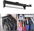 Adjustable Pull-Out Clothes Rail - Extendable Stainless Steel Hanger Rod, Collapsible Clothing Organizer for Balcony, Mudroom