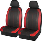 PIC AUTO Low Back Car Seat Covers - Sports Carbon Fiber Mesh Design, Two Front Set, Airbag Compatible, Universal Fit for Most