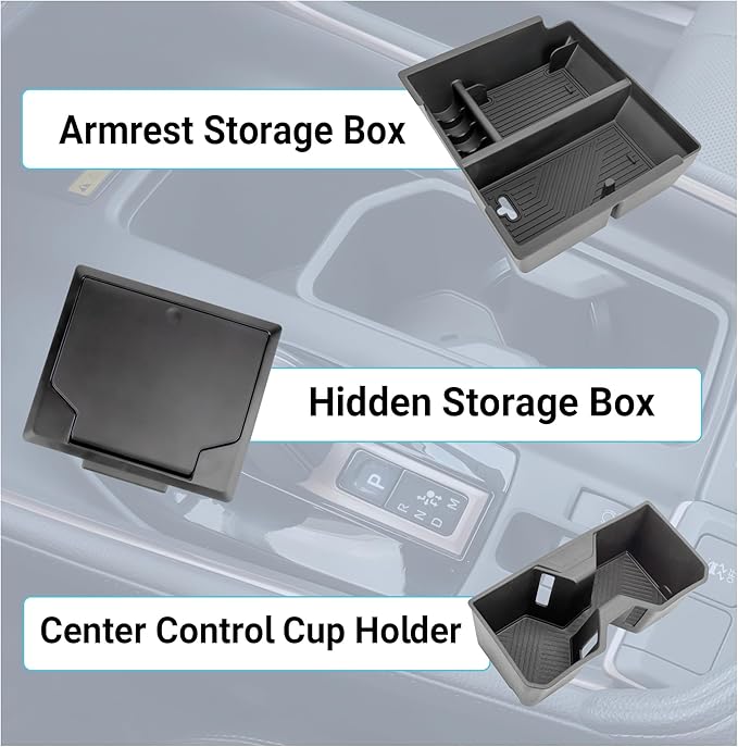 Center Console Organizer Compatible with 2025-2026 Toyota 4Runner (6th Gen) Interior Accessories, Cup Holder, Armrest Organizer Tray and Hidden Storage Box