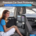 Backseat Car Organizer Leather Back of Seat Car Organizers for Drivers with Large Capacity 6 Storage Pockets Waterproof Kick Mats Seat Back Protector, 2 Pack