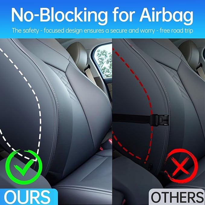 Backseat Car Organizer Leather Back of Seat Car Organizers for Drivers with Large Capacity 6 Storage Pockets Waterproof Kick Mats Seat Back Protector, 2 Pack