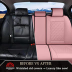 Coverado Rear Seat Covers, Leather Seat Cover for Car, Universal Waterproof Automotive Seat Cushion Protector for Most Cars T