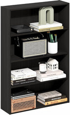 Furinno Basic Book Shelf, 4-Tier Bookcase with Open Shelf, Bookshelf, Cube Storage Organizer, 6 x 24 x 35, for Living Room, B